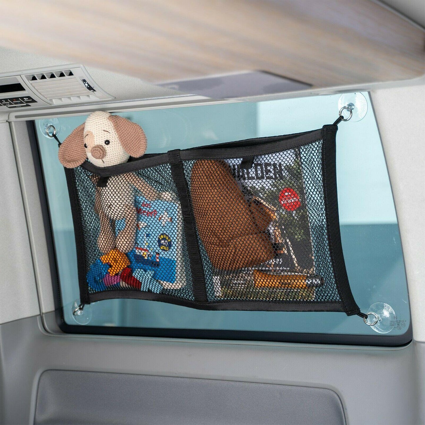 B-Ware: Aufbewahrungs-Netz für große Fenster von VW T5 T6 Bulli, Multivan