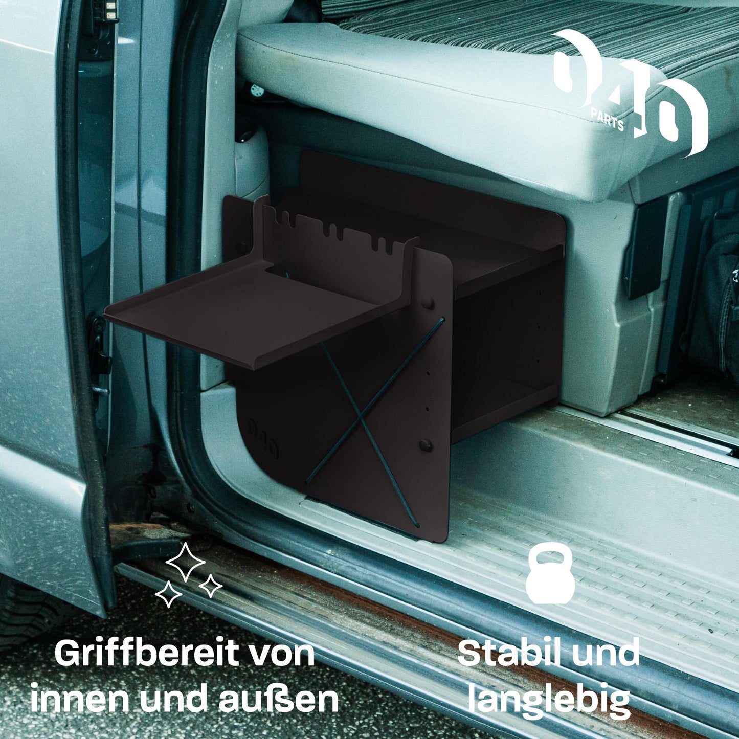 B-Ware: 040 parts Einhängetisch schwarz für das Schuhregal die perfekte Ablage Campingtisch Beistelltisch
