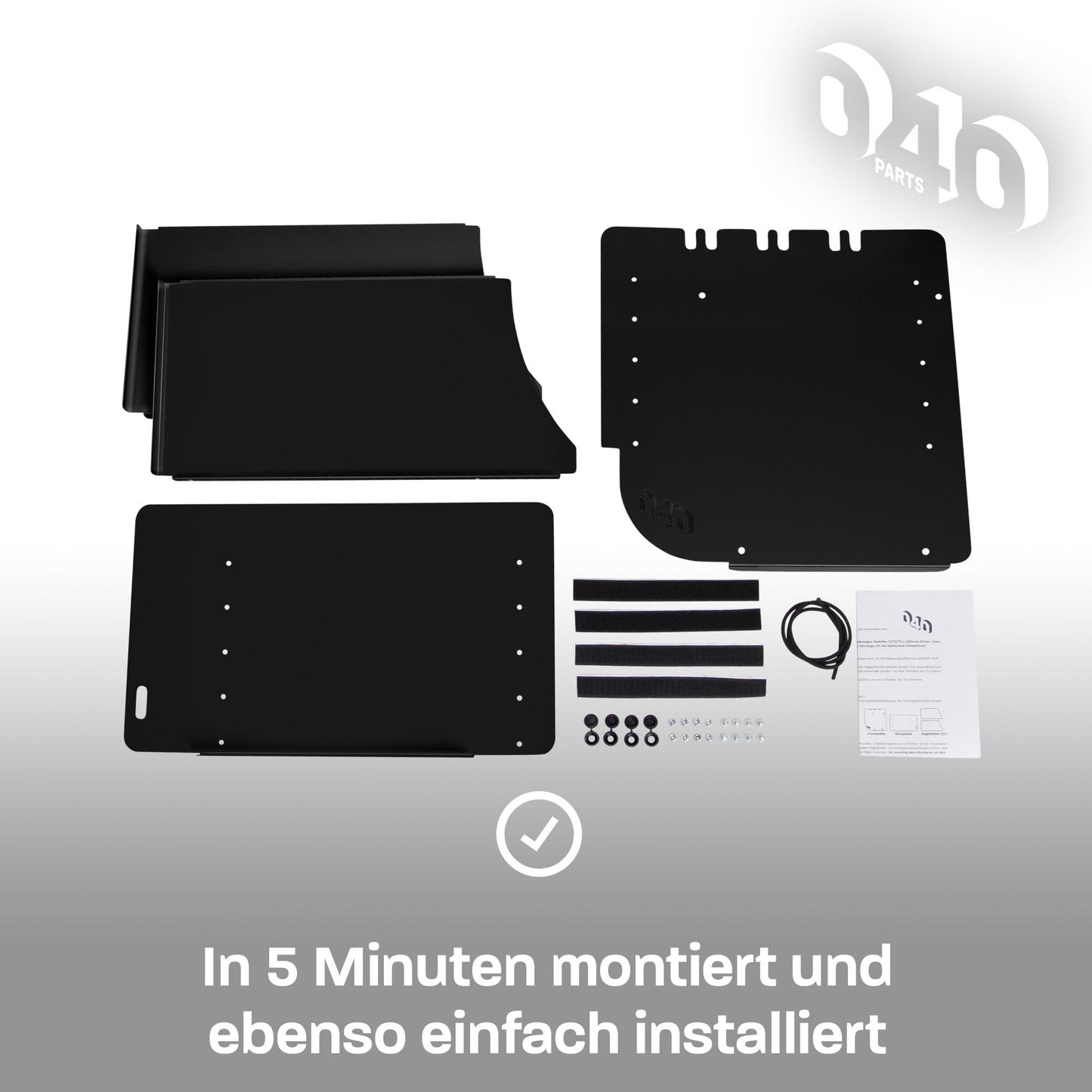 B-Ware : 040 Parts Organisateur de chaussures NOIR CÔTÉ PASSAGER Accessoires adaptés pour VW T5 T6 T6.1 Rangement chaussures Sac à chaussures