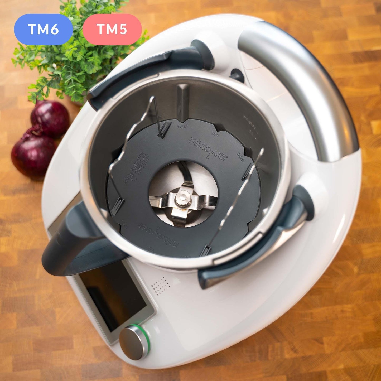 mixcover Mixtopf Verkleinerung für Thermomix TM6 TM5 Häcksel Helfer, Verkleinert den Mixtopf für effizienteres Häckseln, Pürieren ,Schneiden