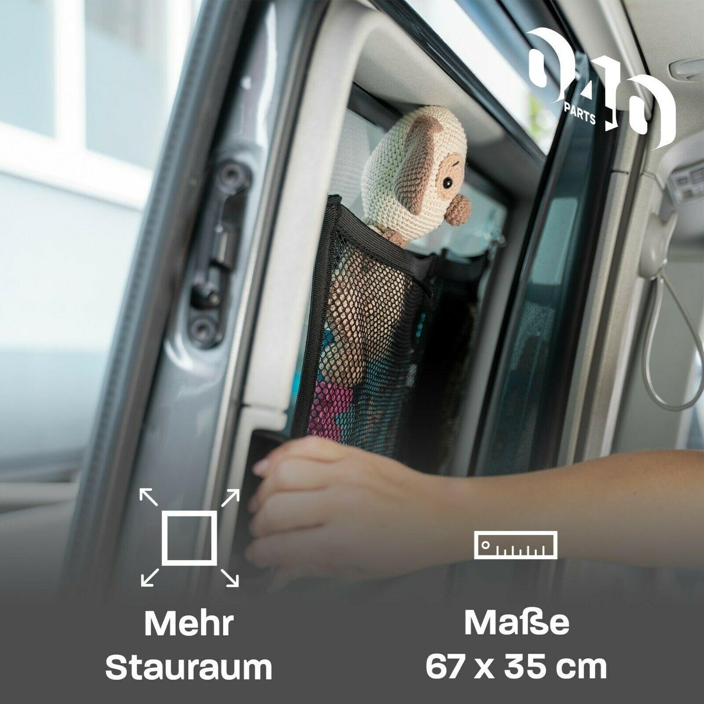 B-Ware: Aufbewahrungs-Netz für große Fenster von VW T5 T6 Bulli, Multivan