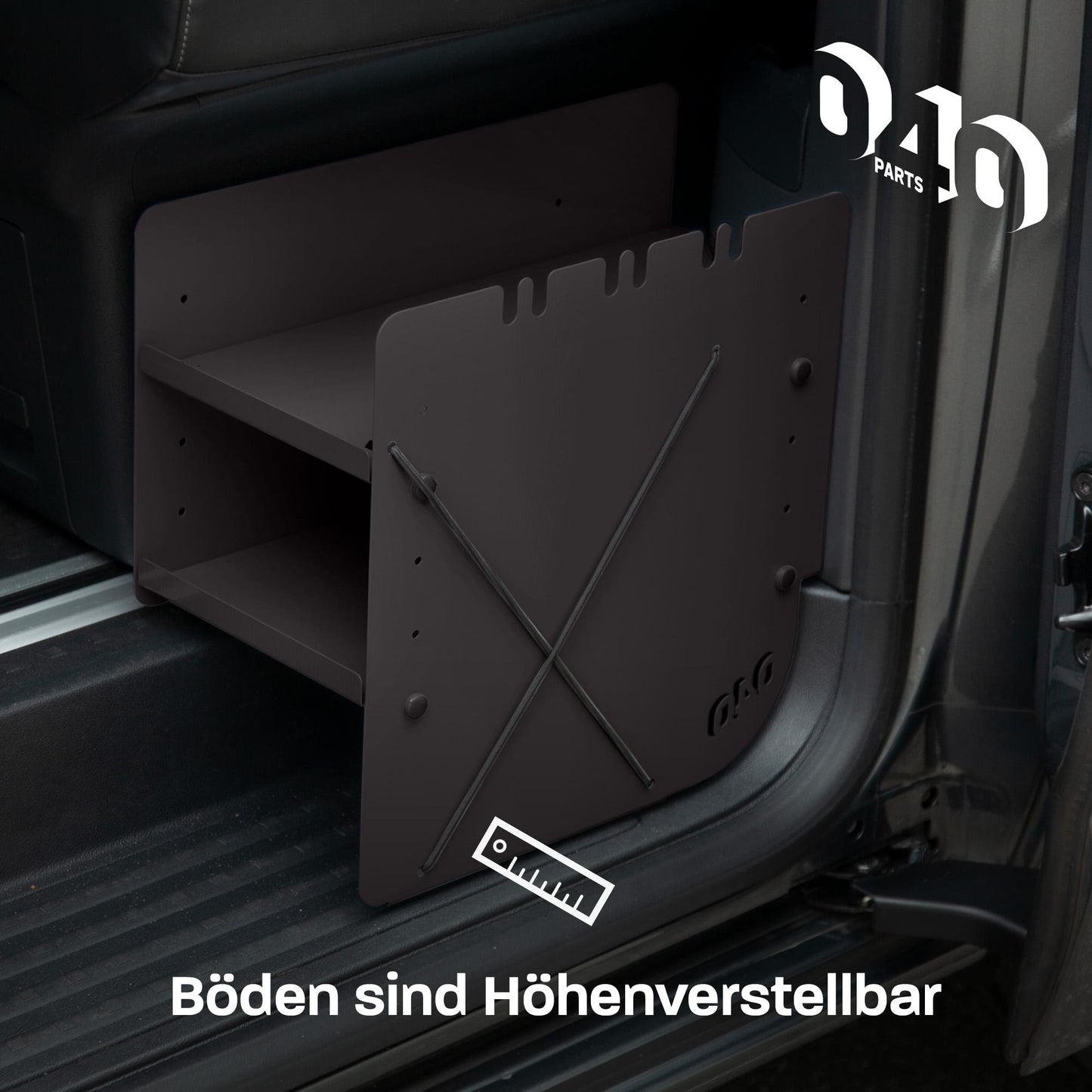 B-Grade: 040 Parts Shoe Rack BLACK DRIVER'S SIDE Accessory compatible with VW T7 California and Multivan Shoe Organizer Shoe Bag