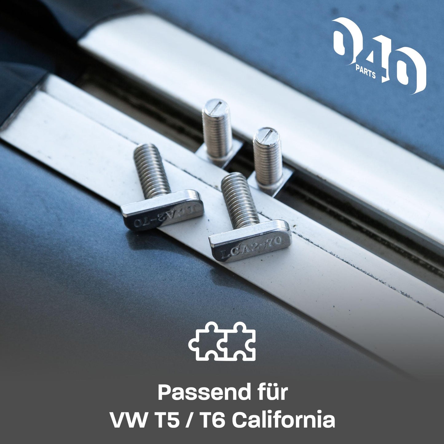 040Parts Vis T M8x20 en acier inoxydable set de 4 pour rails à profil en C pour VW T7 T5 T6 T6.1 et Camper Vis T Vis à tête marteau