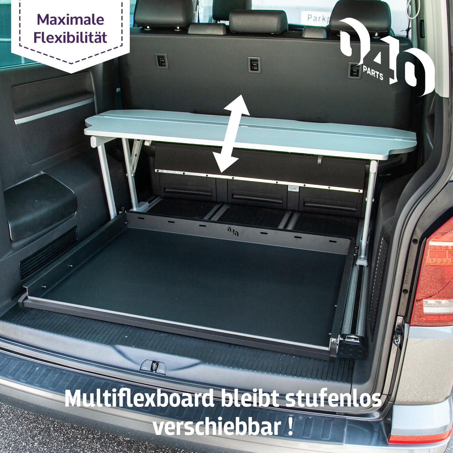 B-Ware : tiroir coulissant monoman 040 parts 800mm pour T5 T6 T6.1 California Beach ou pour coffre arrière Multivans, tiroir à bagages Tiroir renforcé