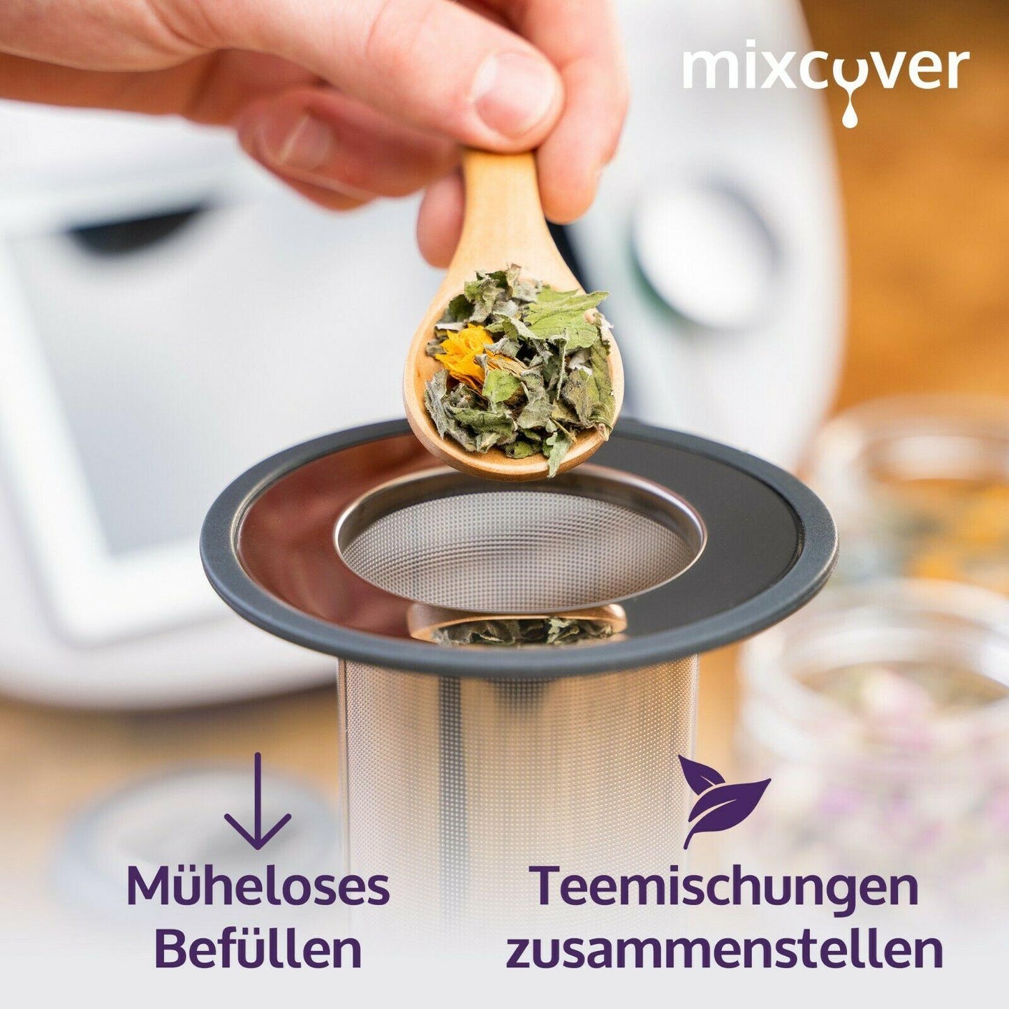 Edelstahl Teesieb/Teefilter passend für Thermomix TM6 / TM5 / TM Friend in Verbindung mit Messerersatz - Weltneuheit! Besser als ein Teeautomat!