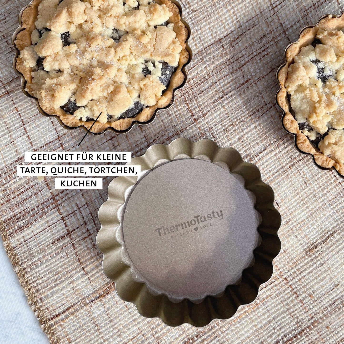 ThermoTasty: Tartelles-Förmchen, 4er-Set