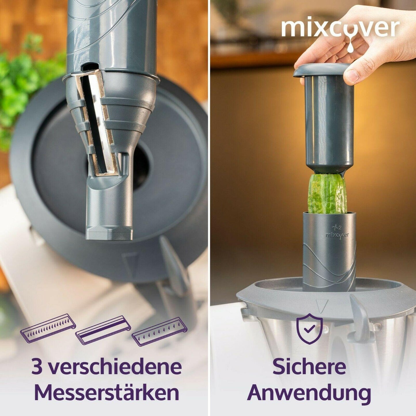 mixcover Spiral Slicer Vegetable Noodles Cutter Compatible with Thermomix TM31