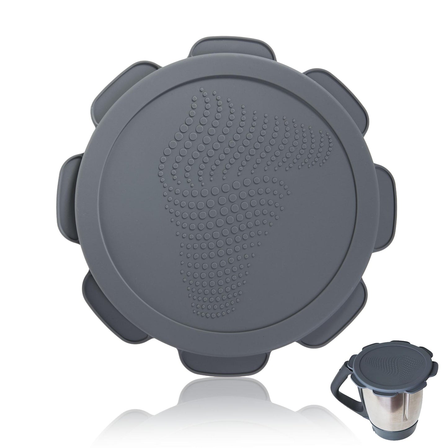 mixcover Силиконова капачка водо- и миризмоустойчива за Thermomix TM5 TM6 Friend Сива