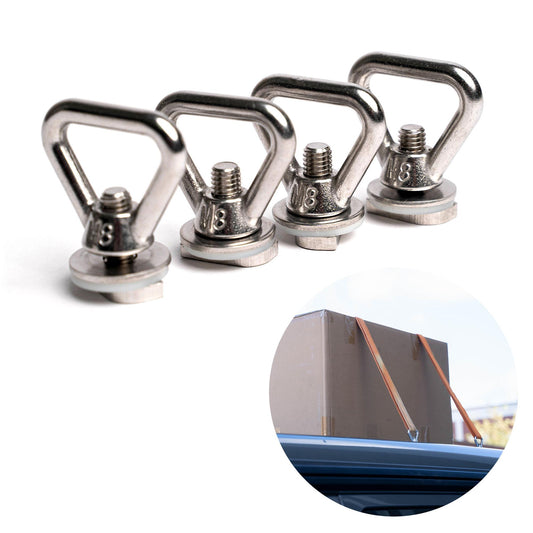 B-Ware: Edelstahl Zurrösen 4er Set für Dach-Schienen mit C-Profil für VW T5 T6 T6.1