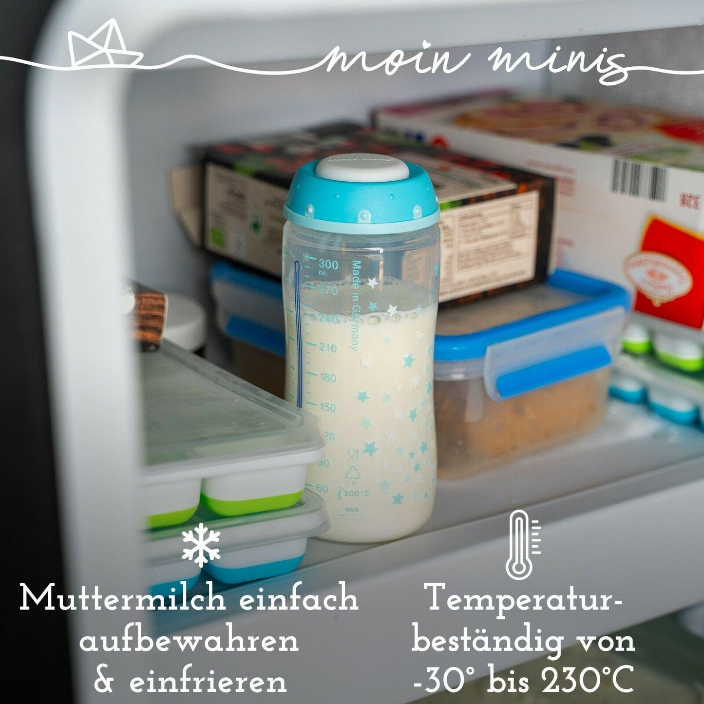 moin minis 4 piece Set Sealing Lids / Discs for NUK Bottles