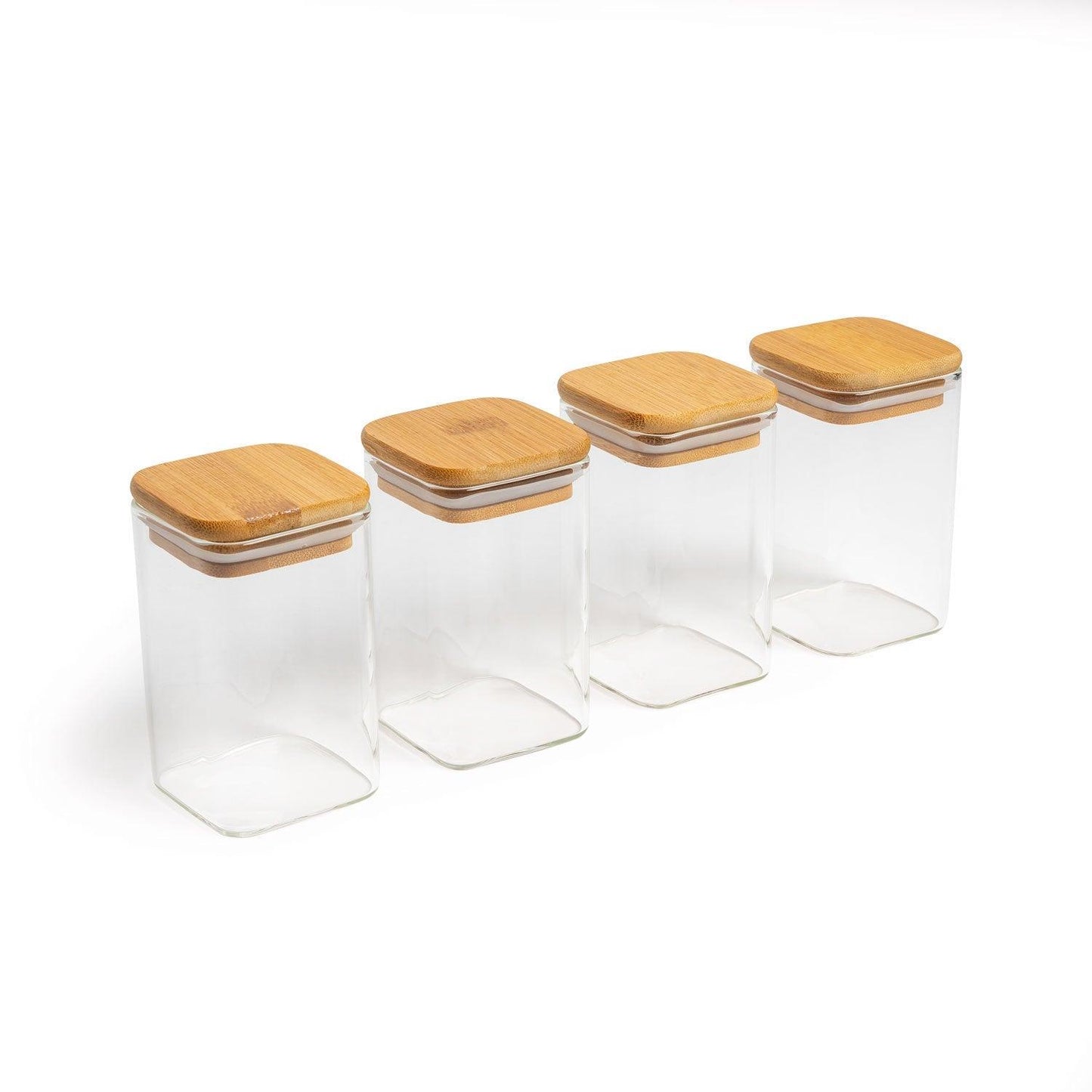 ThermoTasty: Bocal de conservation, Modèle: carré, Taille: 6x10cm, 270ml, Lot de 4