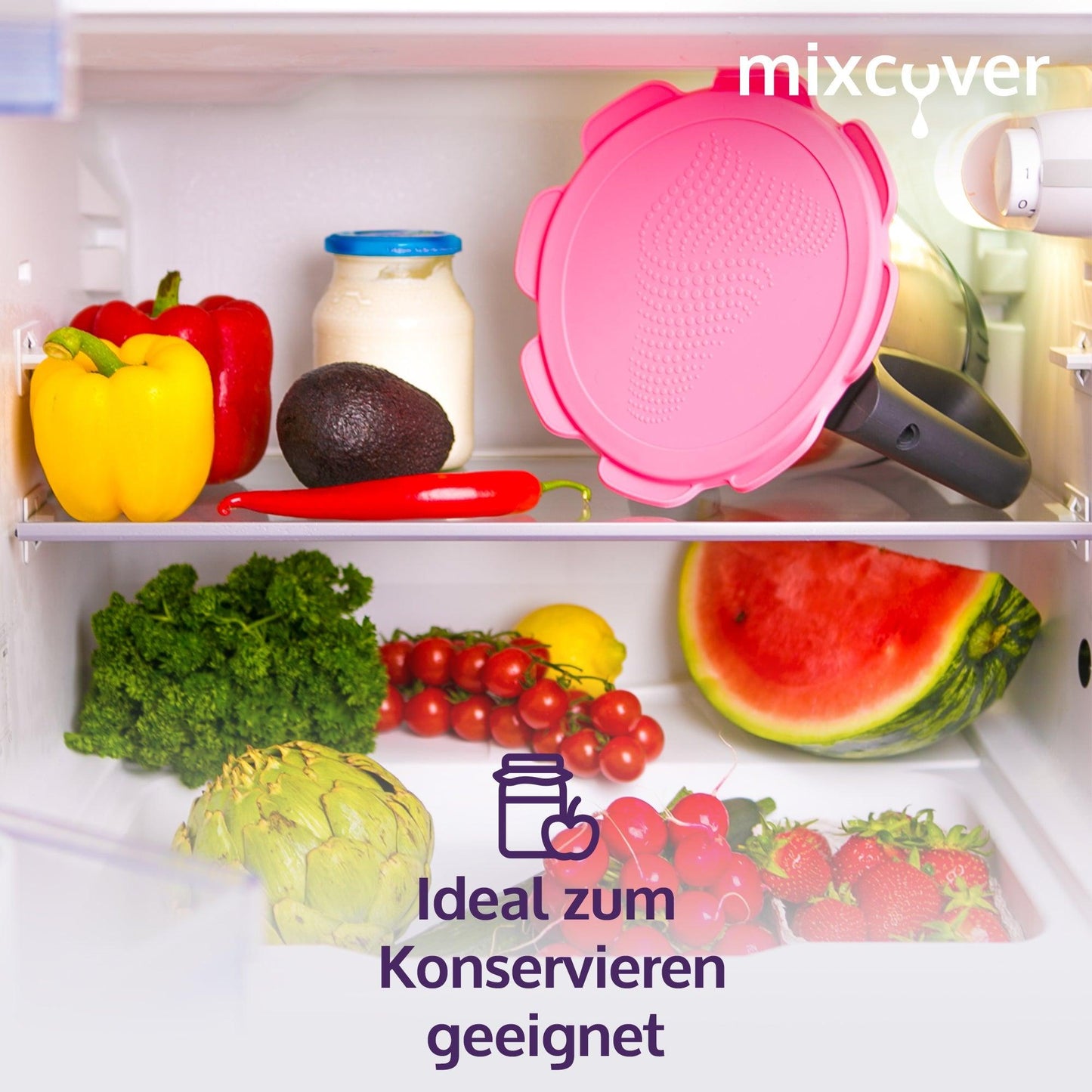 mixcover Силиконова капачка водо- и миризмонепроницаема за Thermomix TM5 TM6 Friend Pink