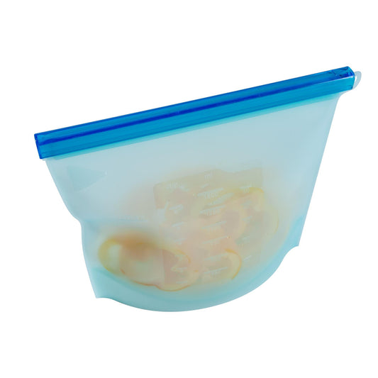 mixcover wiederverwendbarer Frischhaltebeutel aus Silikon mit Verschluss, auslaufsicher, nachhaltig, BPA-frei, 1500 ml | Mixcover