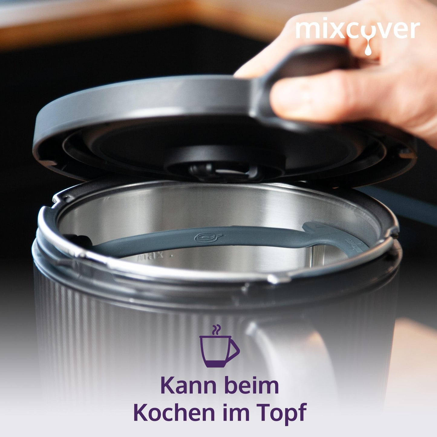 mixcover Deckelhalter und Abstreifhilfe kompatibel mit Vorwerk Thermomix TM7 - Detailansicht 6 | Mixcover