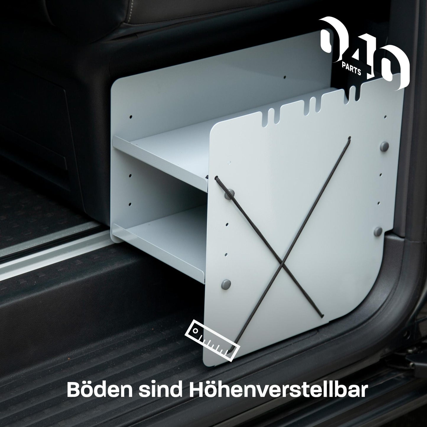 B-Ware: 040 Parts Schuhregal GRAU FAHRERSEITE Zubehör passend für VW T5 T6 T6.1Schuhorganizer Schuhtasche