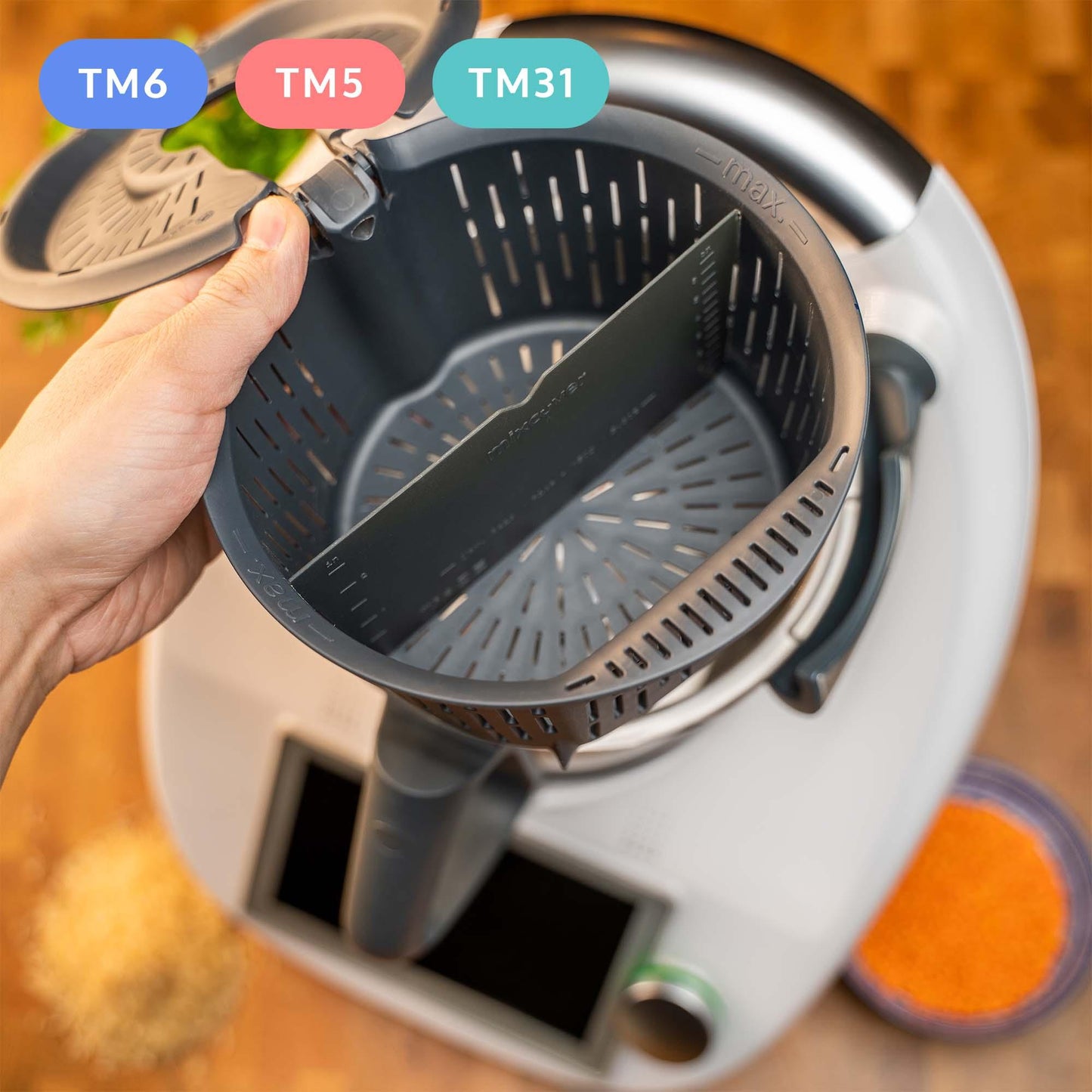 B-Ware: Stoommandjescheidingswand voor Thermomix TM6 TM5 TM31, Mengbekerschraper