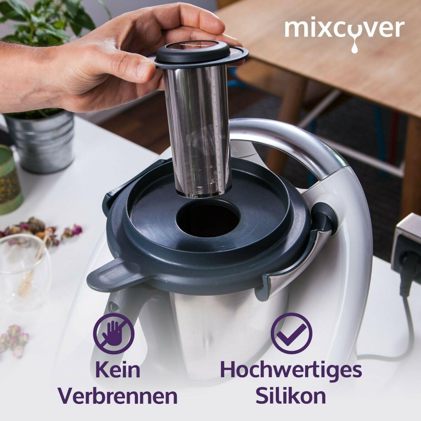 mixcover Edelstahl Teesieb Teefilter kompatibel mit Vorwerk Thermomix TM6 TM5 TM Friend - Thermomix Zubehör