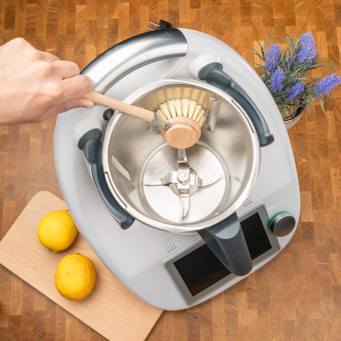 mixcover Spülbürste Mixtopfbürste Buchenholz 24cm nachhaltige Küchenbürste austauschbarer Kopf