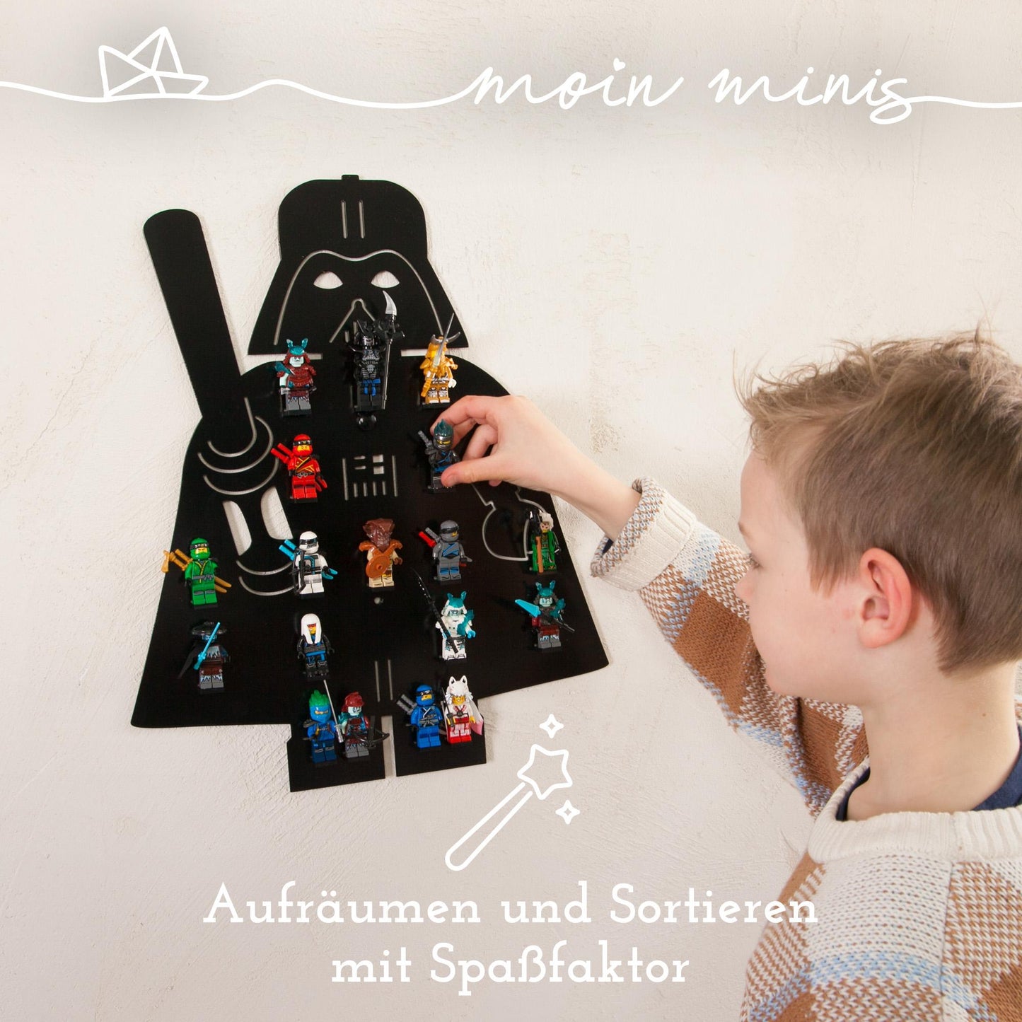 moin minis Vader Wars рафт за детска стая за 18 минифигури за конструкторни блокчета