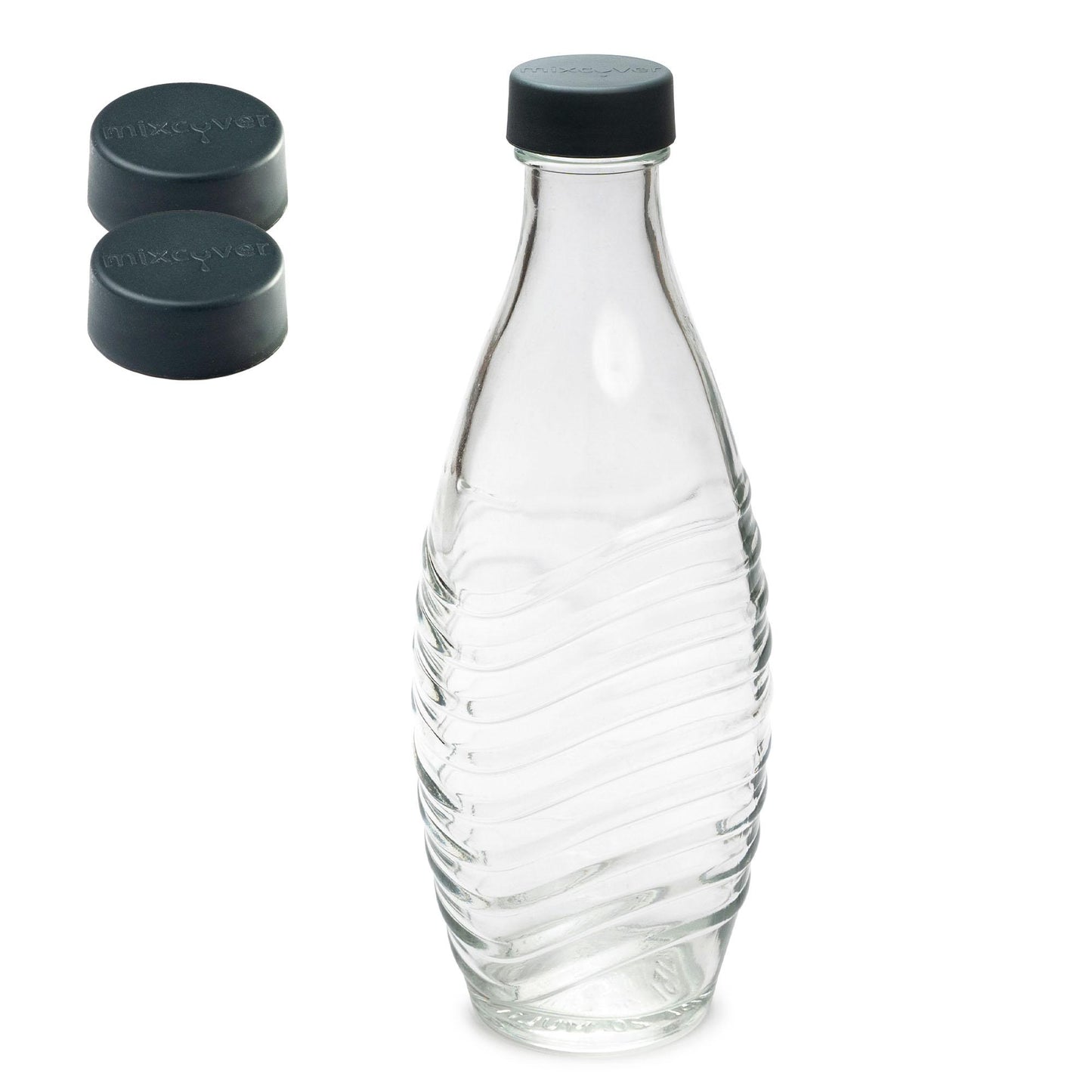 mixcover replacement lid suitable for SodaStream Crystal & Penguin glass bottle 2-piece set