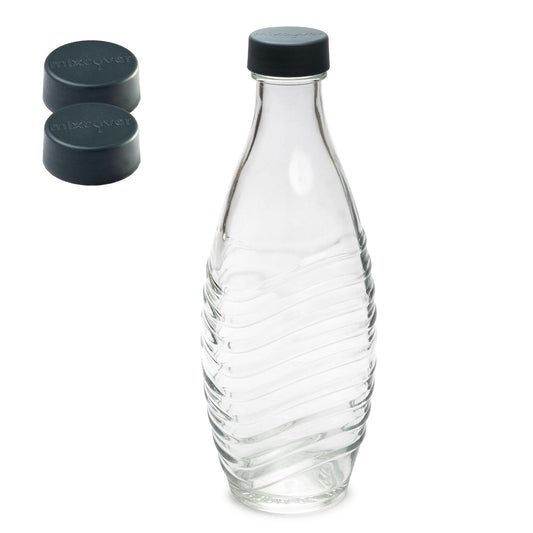 mixcover Ersatzdeckel passend für SodaStream Crystal & Penguin Glasflasche 2er Set