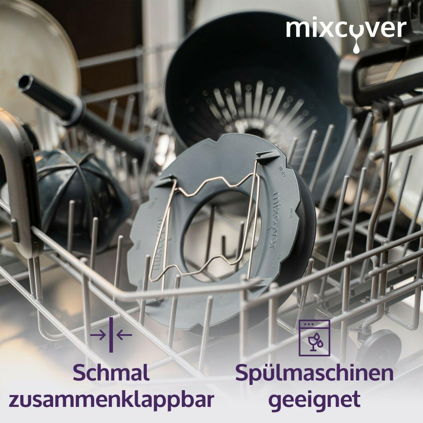 mixcover Mixtopf Verkleinerung für Thermomix TM6 TM5 Häcksel Helfer, Verkleinert den Mixtopf für effizienteres Häckseln, Pürieren ,Schneiden