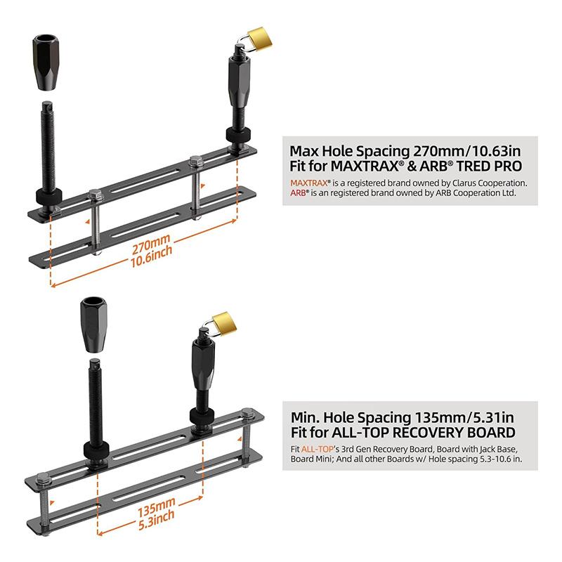 B-Ware: 040 Parts Porte-vis pour rampes de franchissement et plaques de sable Porte-plaque de sable compatible avec Maxtrax et de nombreux autres modèles