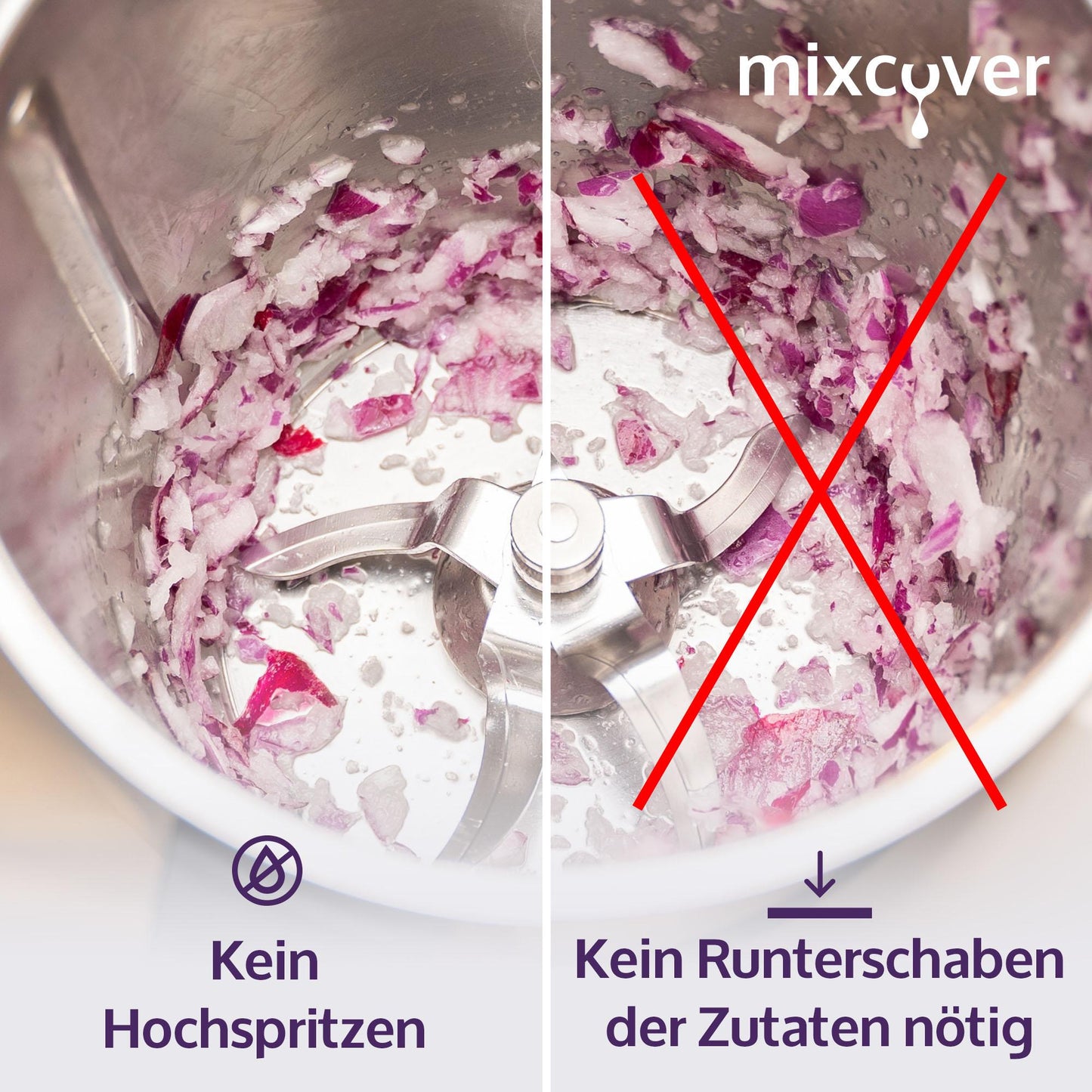 mixcover Редуктор за купа за Monsieur Cuisine Smart и Monsieur Cuisine Connect MCC Помощник за нарязване, Пасиране