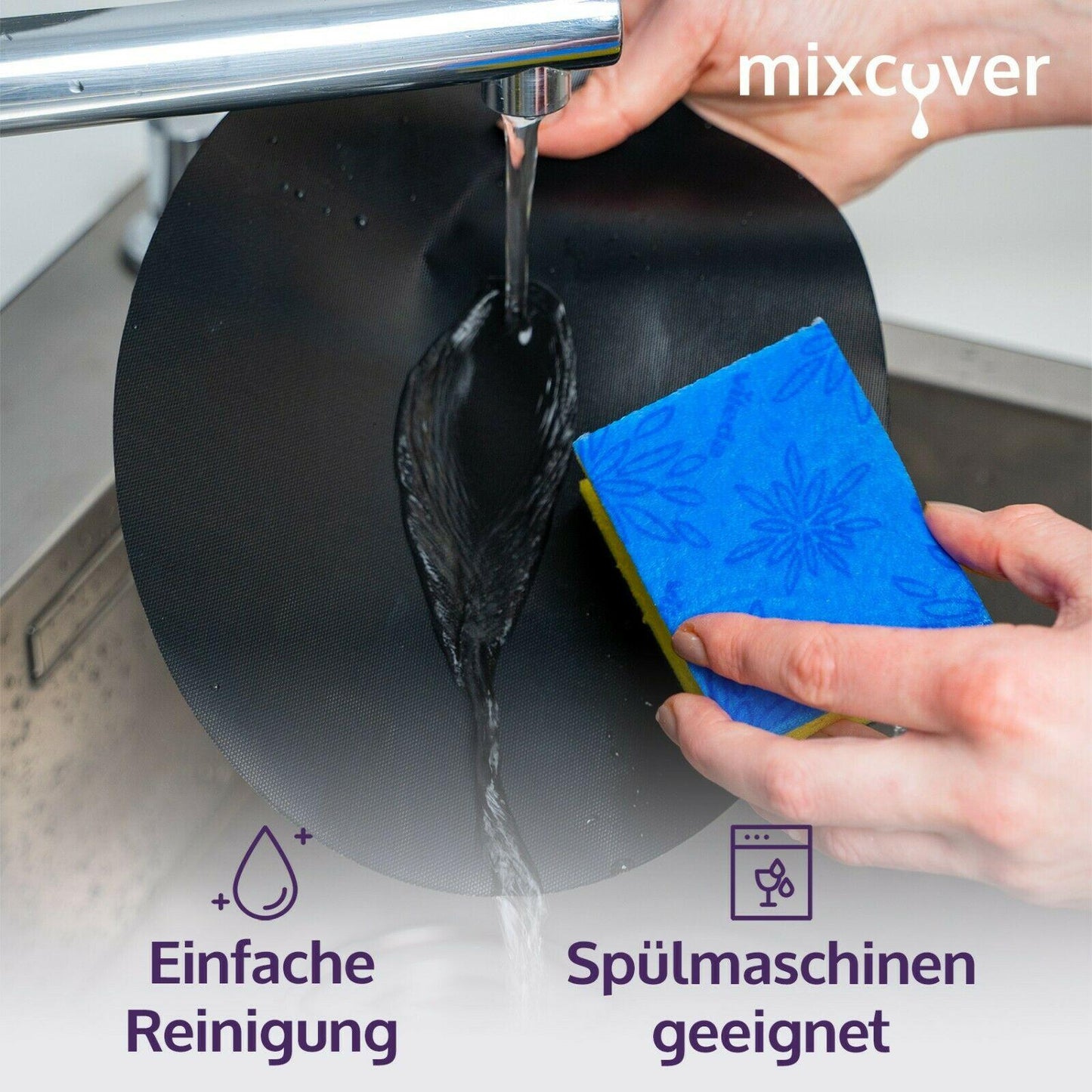 mixcover Dauerbackfolie - reusable Backpapier Tropfschutz für Bosch Cookit