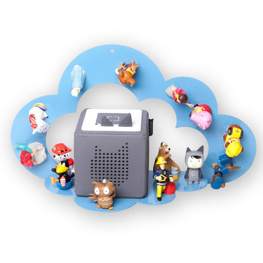 hey minis Cloud Blue magnetic shelf compatible with 25 Tonies figures and Tonie Box cloud shelf for kids audio figures magnetic shelf