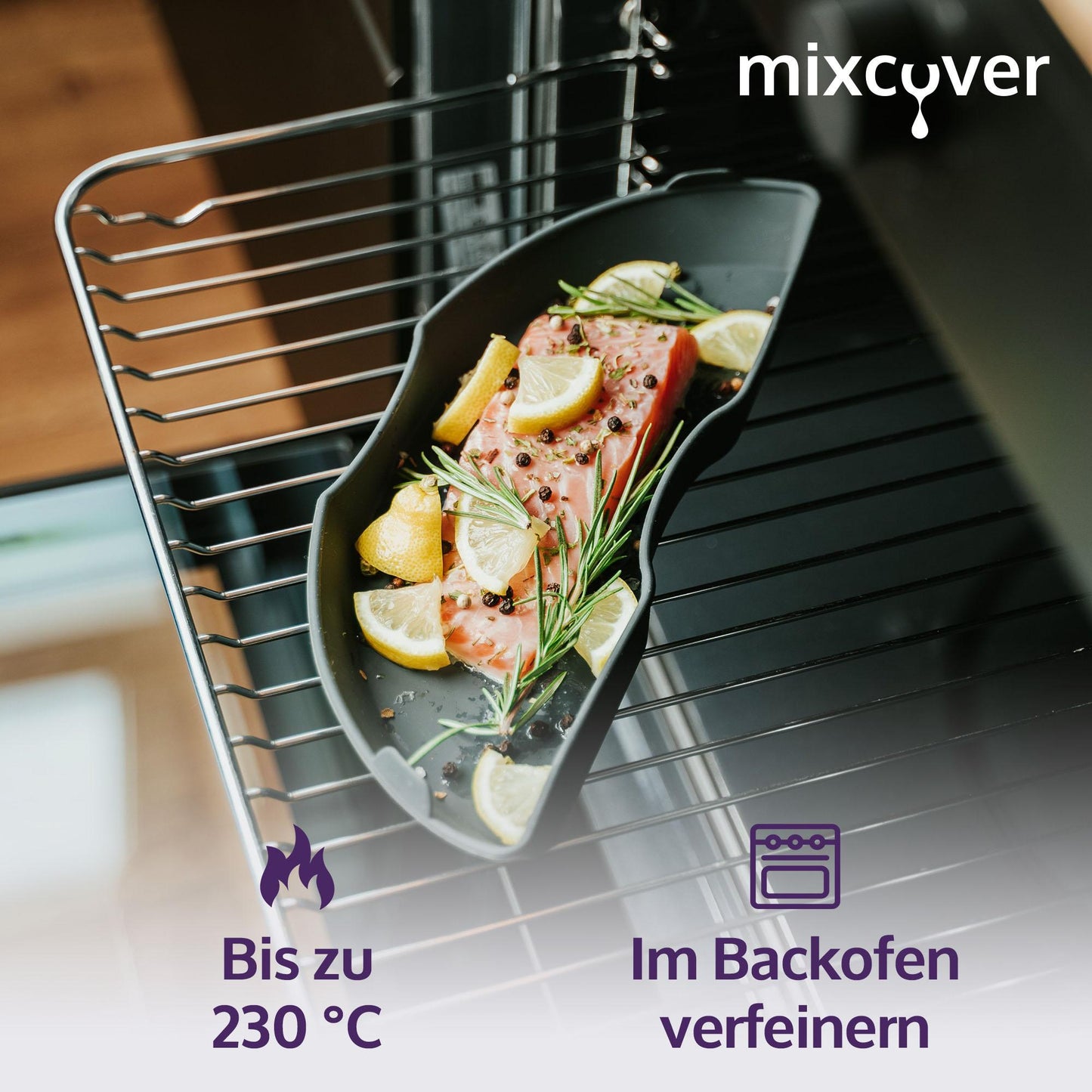 mixcover Dampfgarform halb kompatibel mit Thermomix TM7 Zubehör für Varoma Einlegeboden Zubehör für TM7 Silikonform Auflaufform - Detailansicht 3 | Mixcover