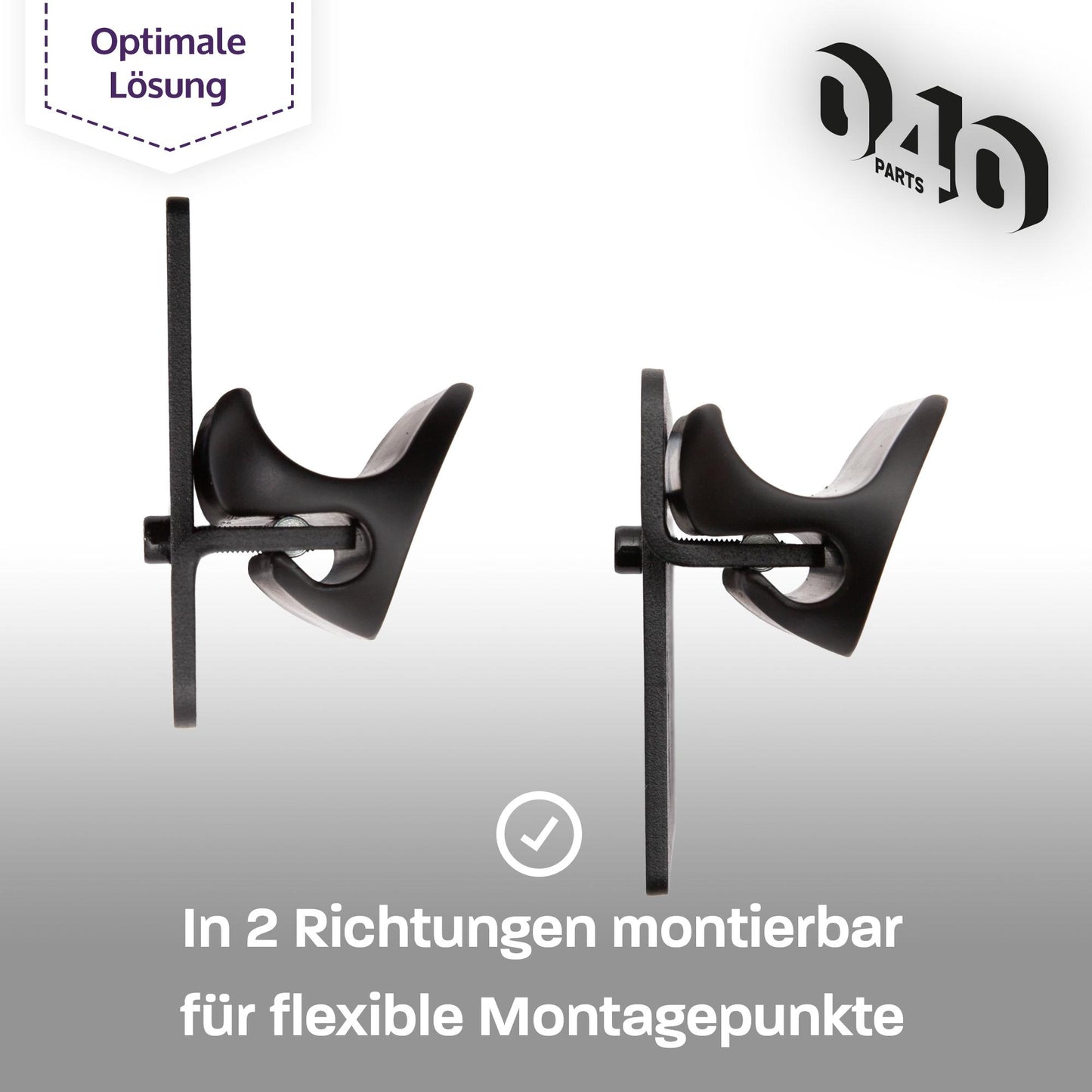 040 Parts Plaque de montage universelle pour Reimo TopRail - Plaque de fixation unique - Plaque à trous pour tes accessoires