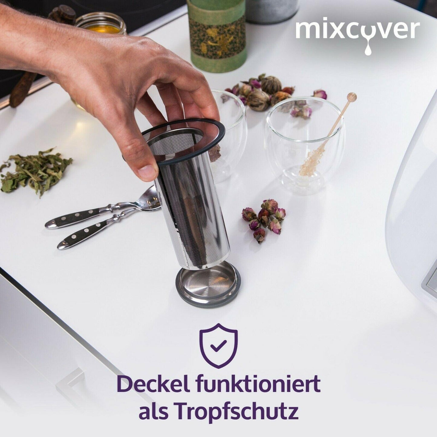 mixcover Edelstahl Teesieb Teefilter kompatibel mit Vorwerk Thermomix TM6 TM5 TM Friend - Thermomix Zubehör