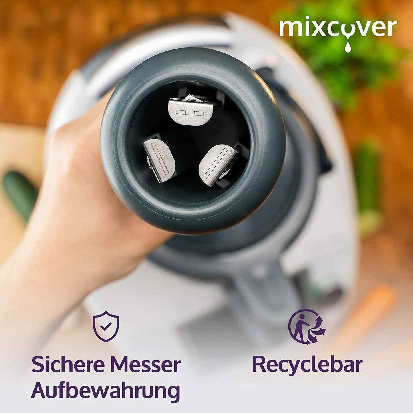 mixcover Спирален нож за зеленчукови нудли съвместим с Thermomix TM6 TM5