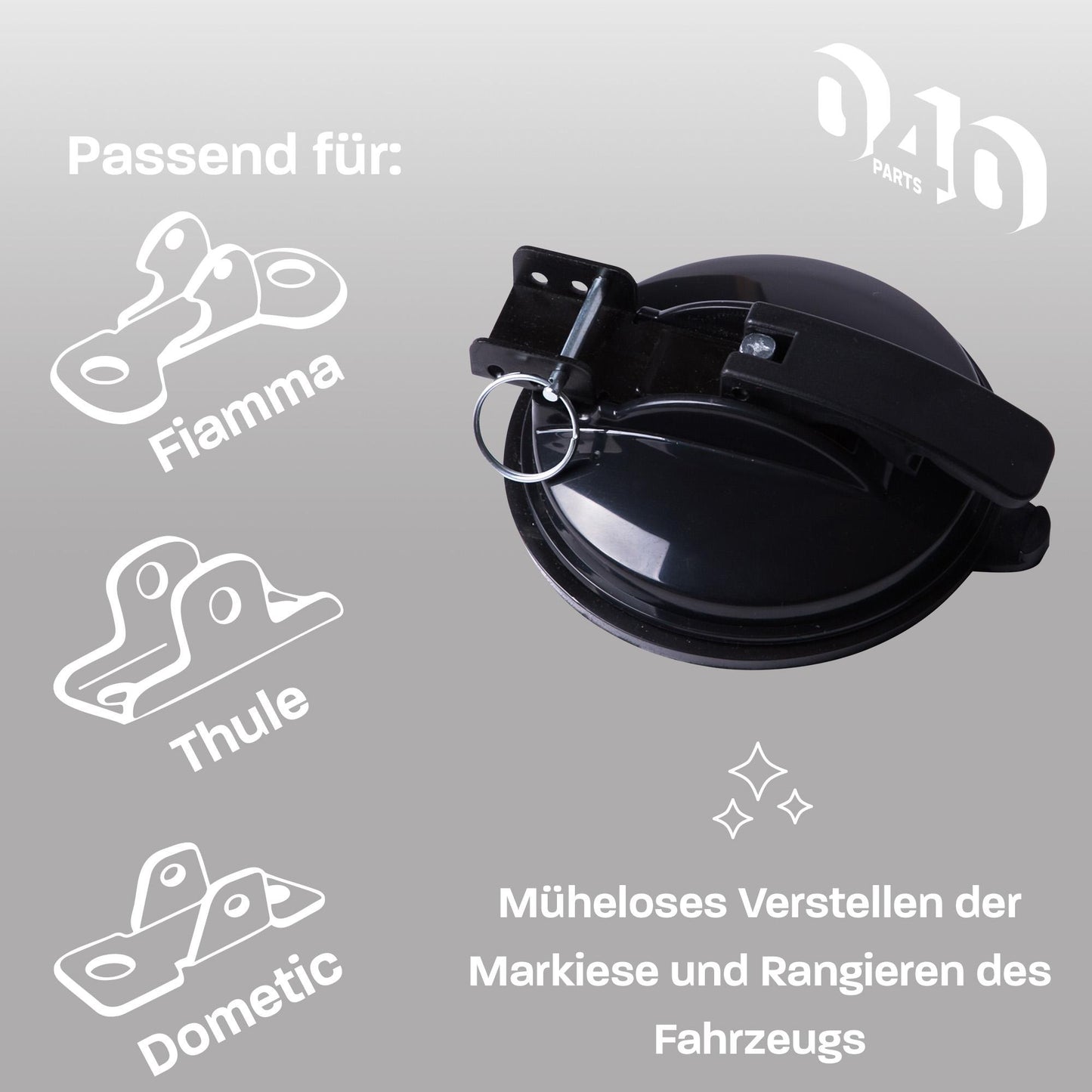 040Parts Support ventouse pour auvent Thule Fiamma Dometic - Compatible VW T7 T6.1 T6 T5 - Set de 2