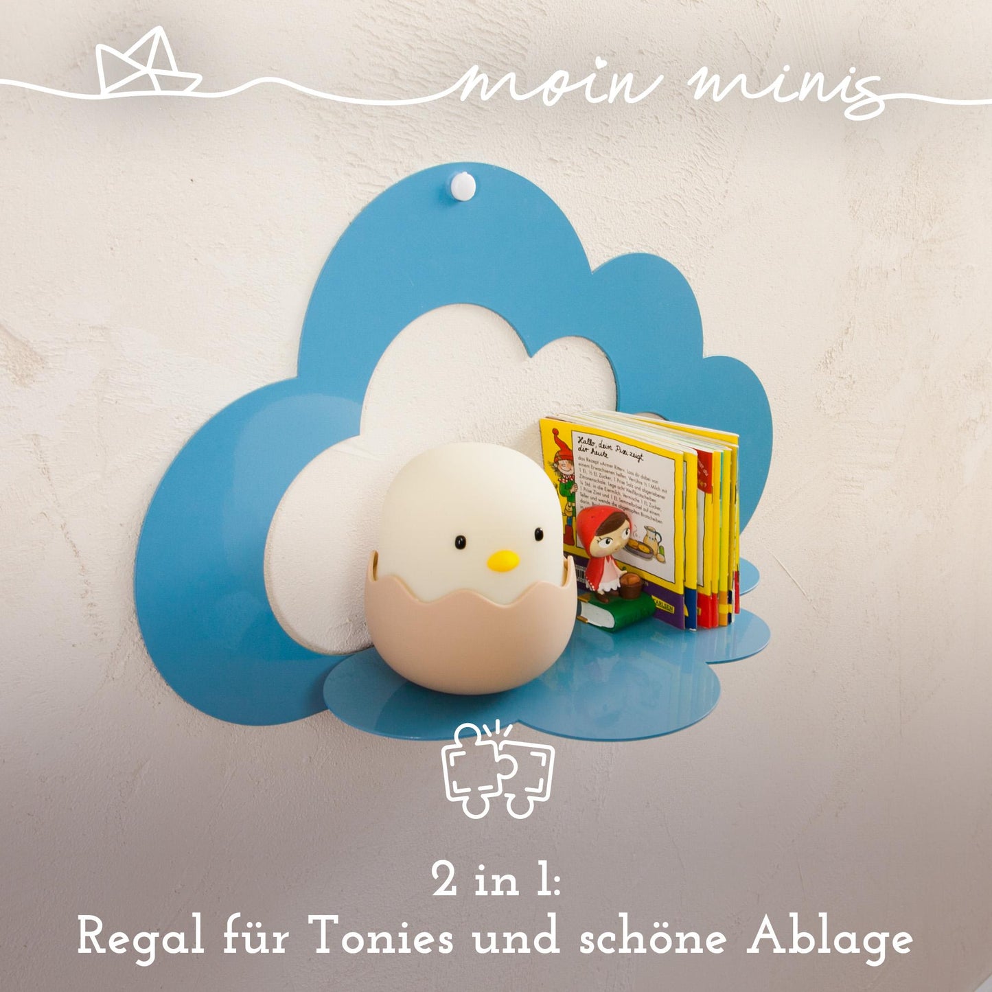 moin minis Nuage Bleu étagère magnétique compatible avec 25 figurines Tonie et boîte Tonie étagère nuageuse pour enfants figurines d'écoute étagère magnétique
