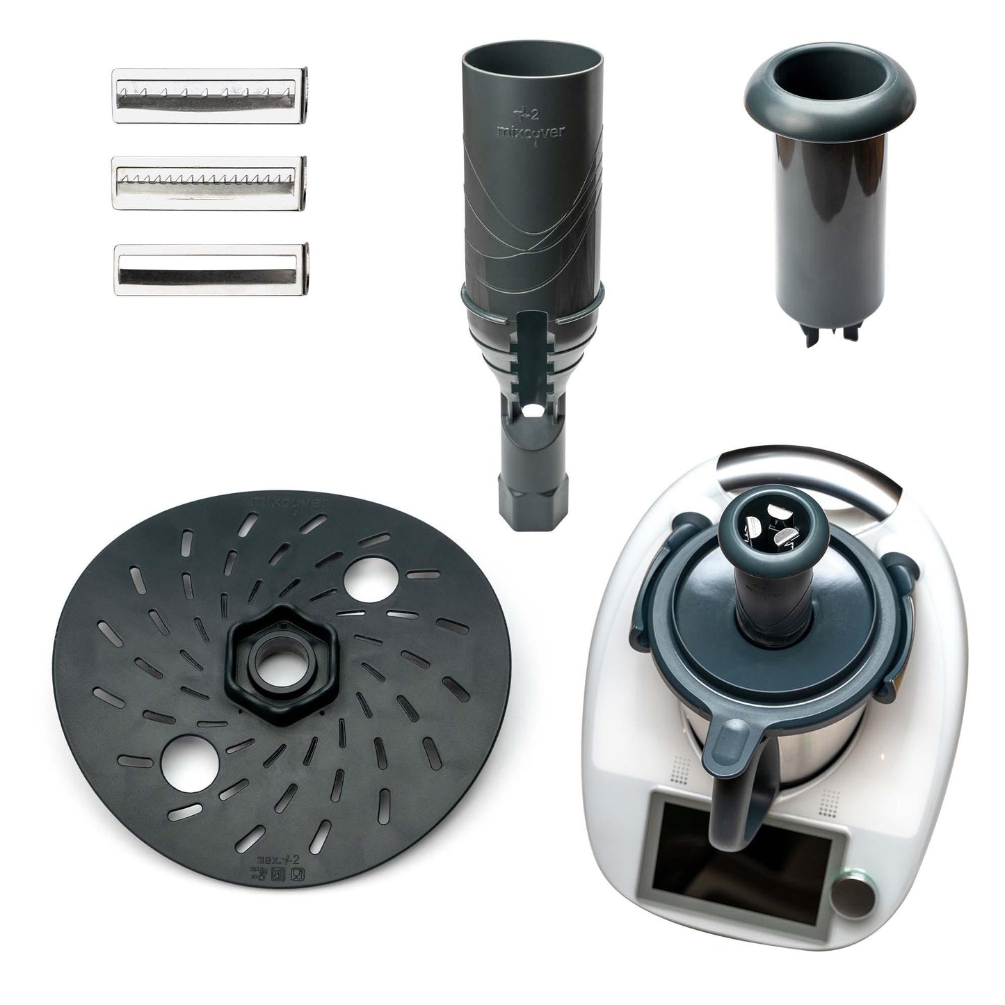 B-Ware: Spiralschneider Gemüsenudeln schneiden kompatibel mit Thermomix TM6 TM5 | Mixcover