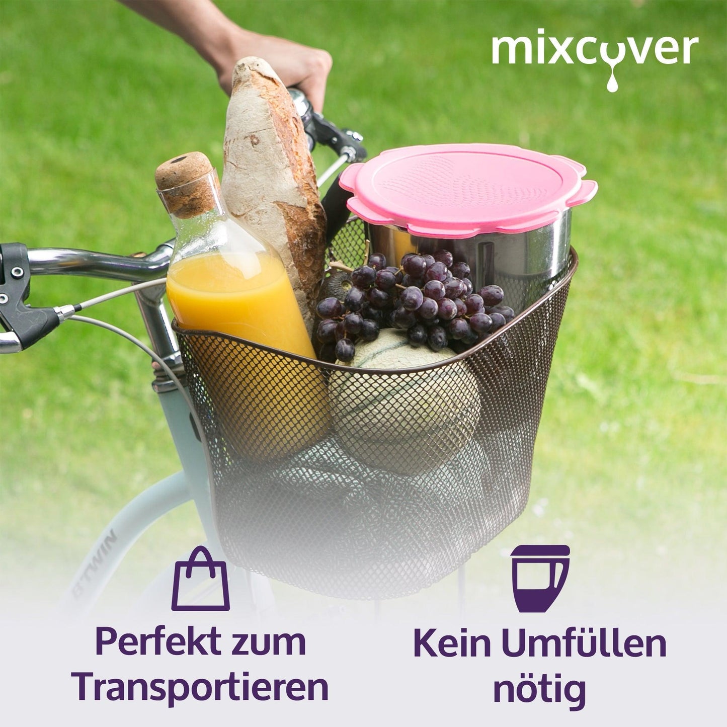 mixcover Силиконова капачка водо- и миризмонепроницаема за Thermomix TM5 TM6 Friend Pink