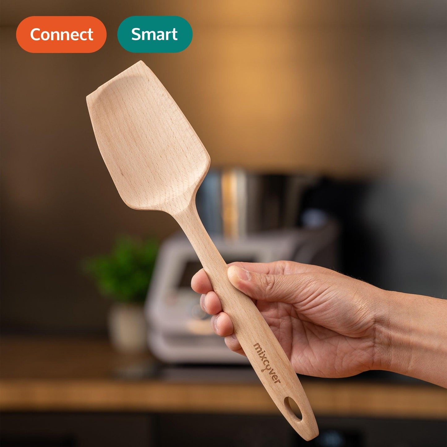 mixcover Spatola Sostenibile in Legno Accessori Monsieur Cuisine Connect & Smart