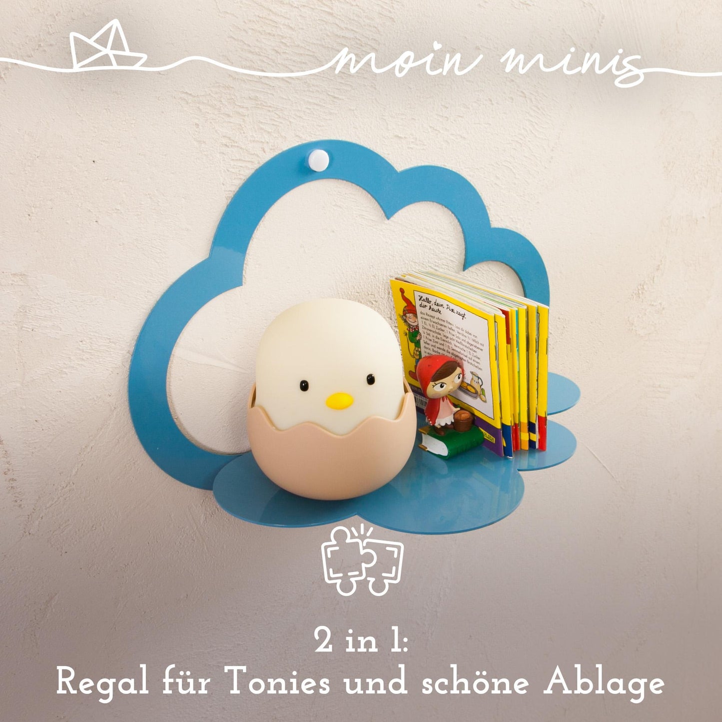 moin minis Nuage Bleu étagère magnétique compatible avec 20 figurines Tonie et Tonie Box étagère nuage pour enfants figurines audio étagère magnétique