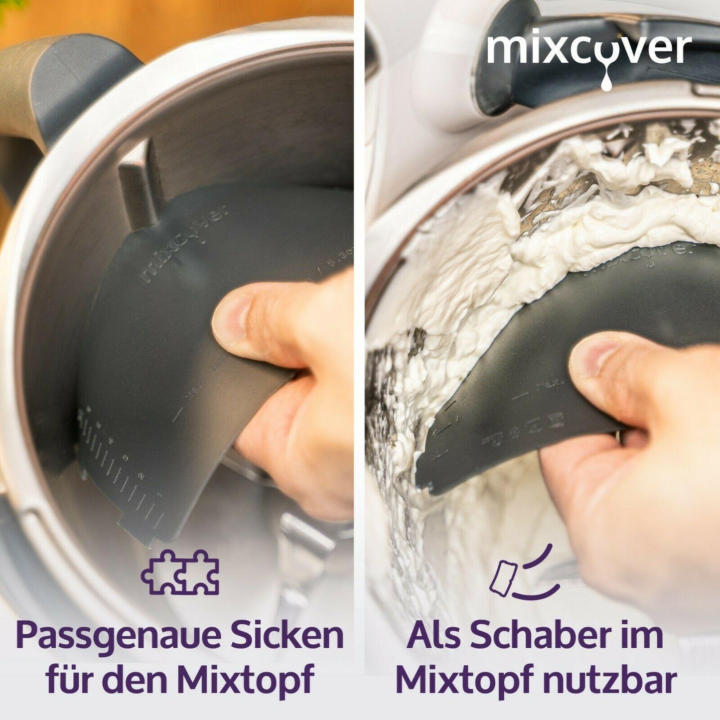 mixcover Garkorbteiler für Thermomix TM7 TM6 TM5 TM31, Mixtopf-Schaber