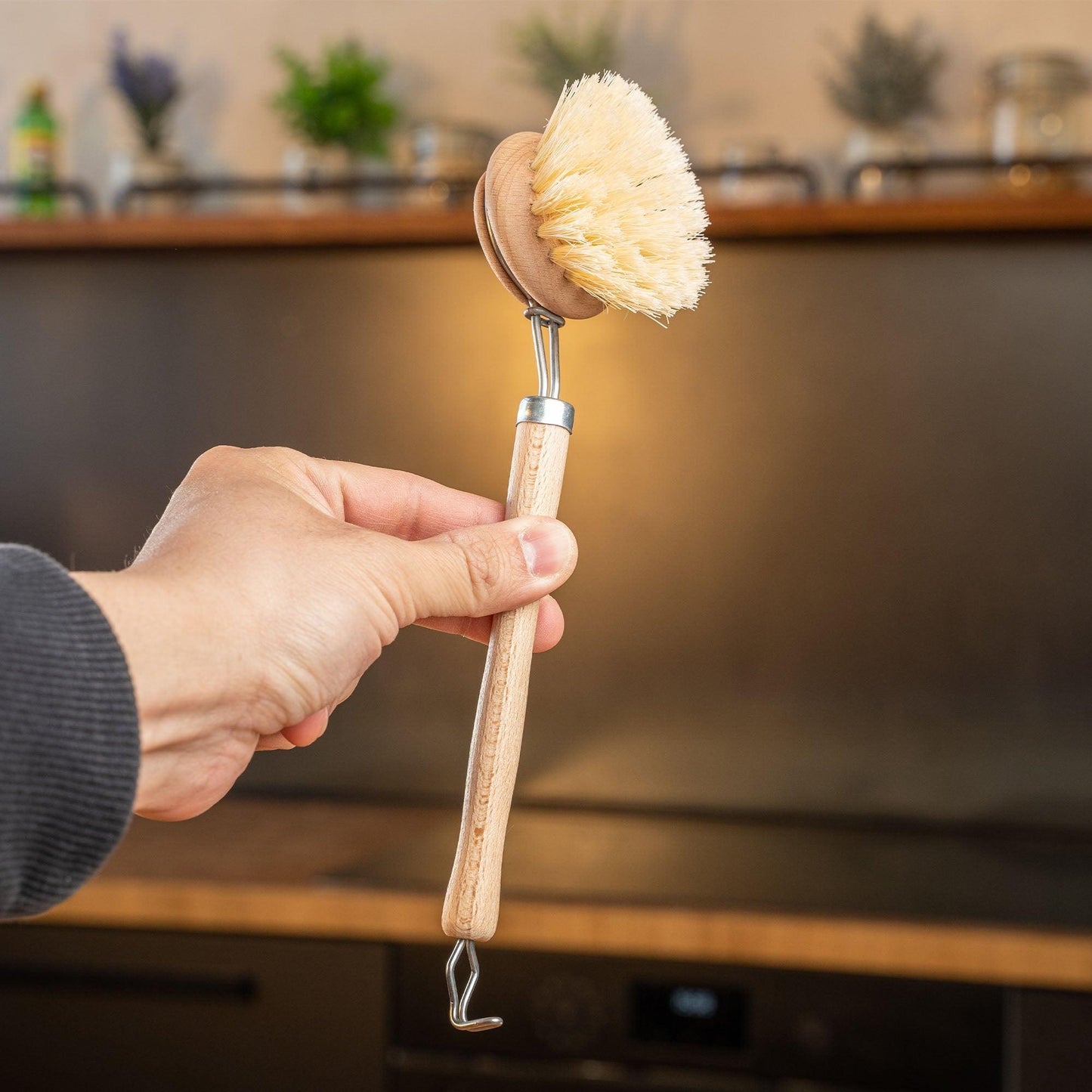 mixcover Spülbürste Mixtopfbürste Buchenholz 24cm nachhaltige Küchenbürste austauschbarer Kopf