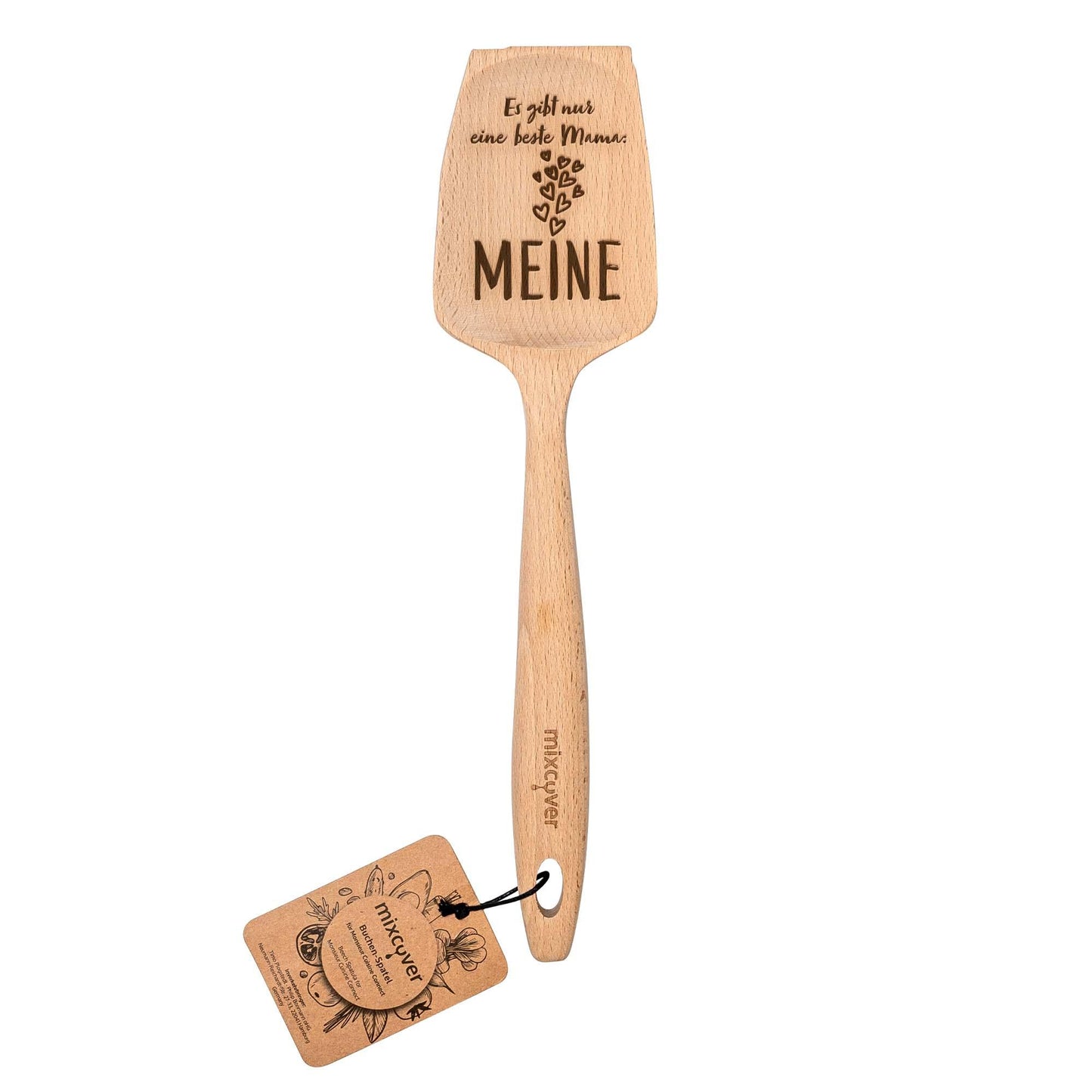 mixcover Spatola in legno sostenibile per Thermomix TM6 TM5 TM31 Spatola girevole con incisione - Stile: C'è solo una migliore mamma. Mio
