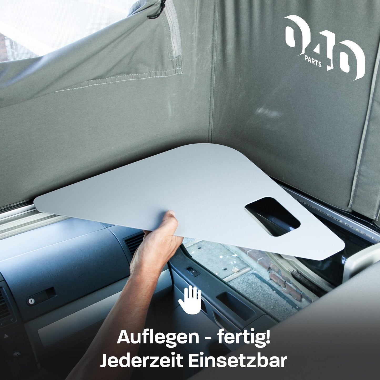 040 parts Plateau de rangement gris pour votre tente de toit VW T5 T6 T6.1 T7 California - Étagère de rangement Compartiment Plus d'espace de stockage