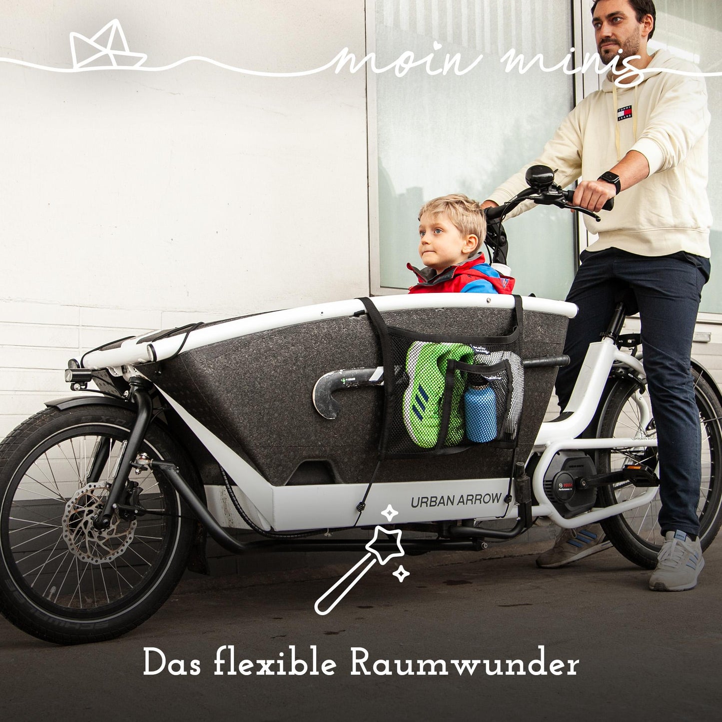 B-Ware: moin minis red de equipaje lateral para Urban Arrow Family cargo bike bicicleta