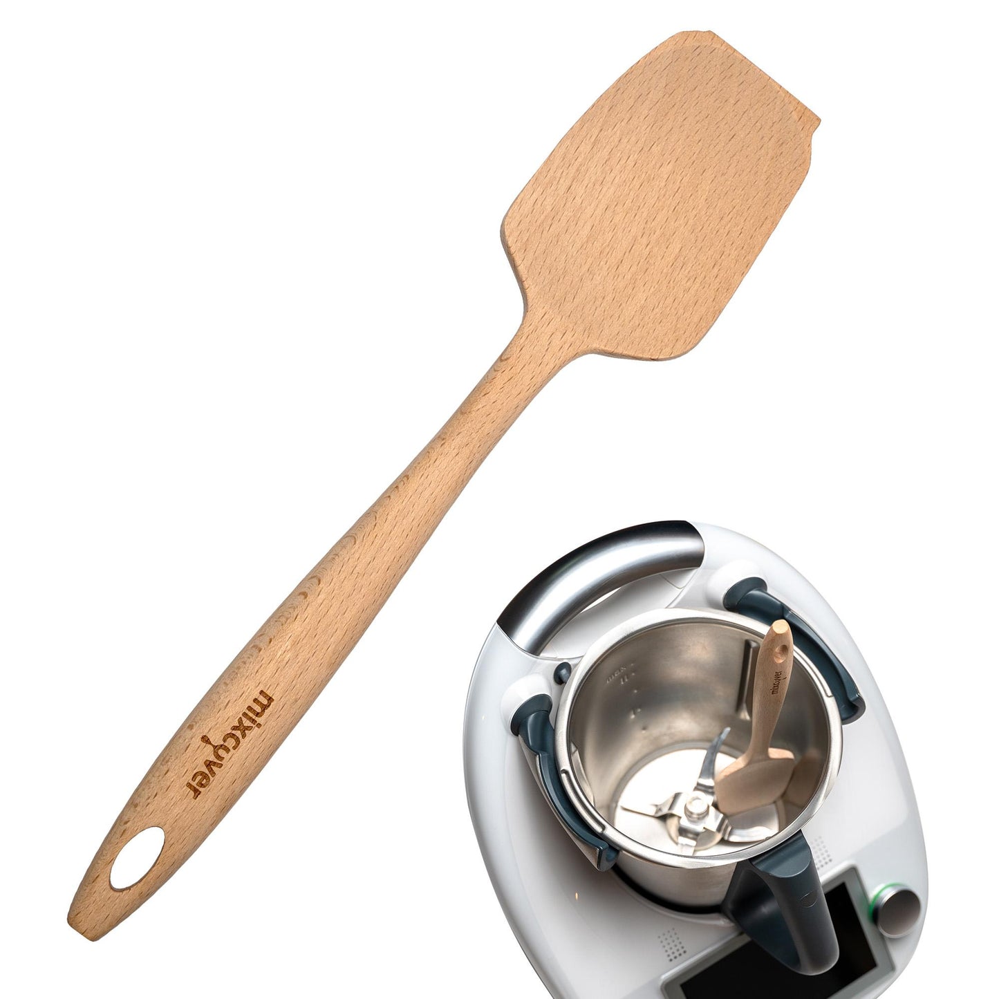 mixcover Duurzame houten spatel voor Thermomix TM7 TM6, TM5, TM31 roterende ketelspatel deegschraper