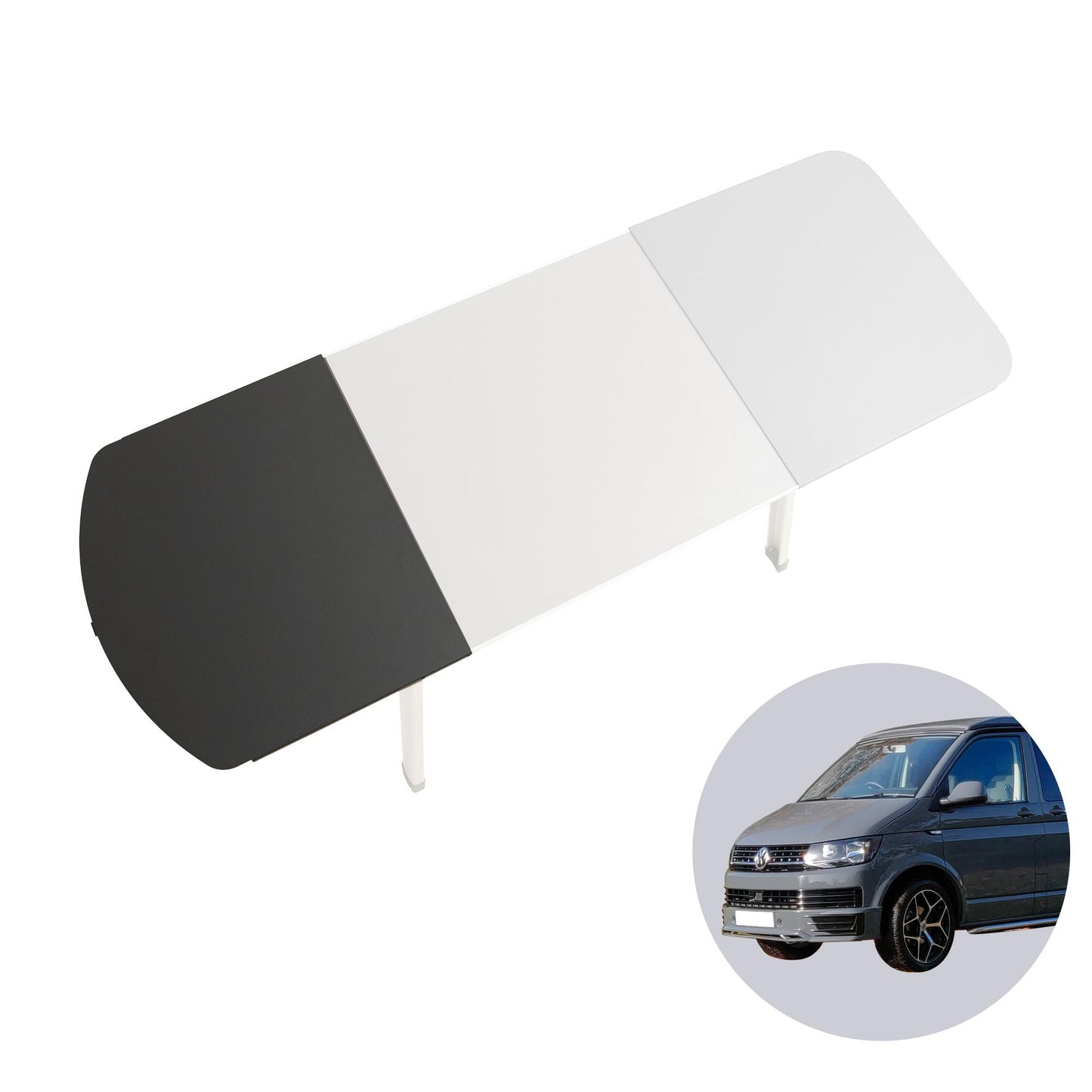 040 parts Rallonge de table côté arrondi pour VW T5/T6/T6.1 California élargisseur de table stable côté arrondi