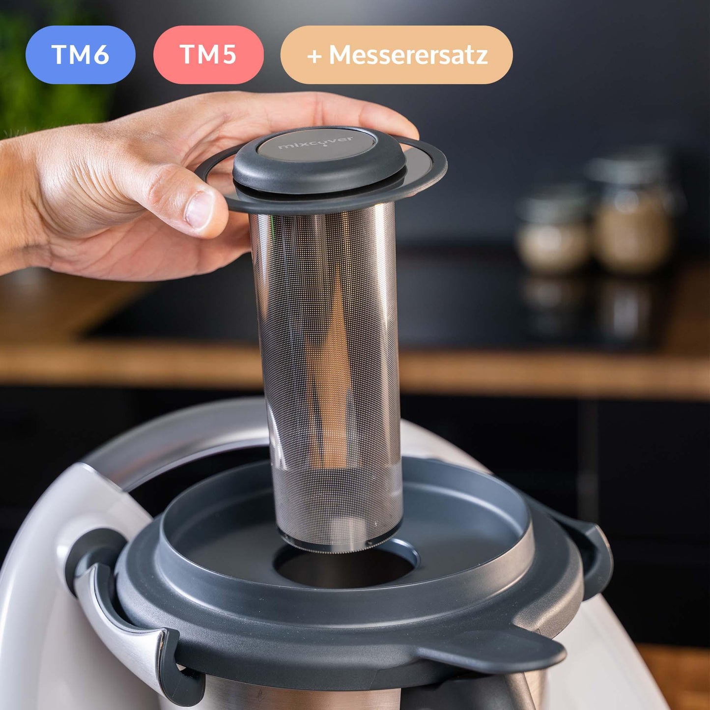 Edelstahl Teesieb/Teefilter passend für Thermomix TM6 / TM5 / TM Friend in Verbindung mit Messerersatz - Weltneuheit! Besser als ein Teeautomat!