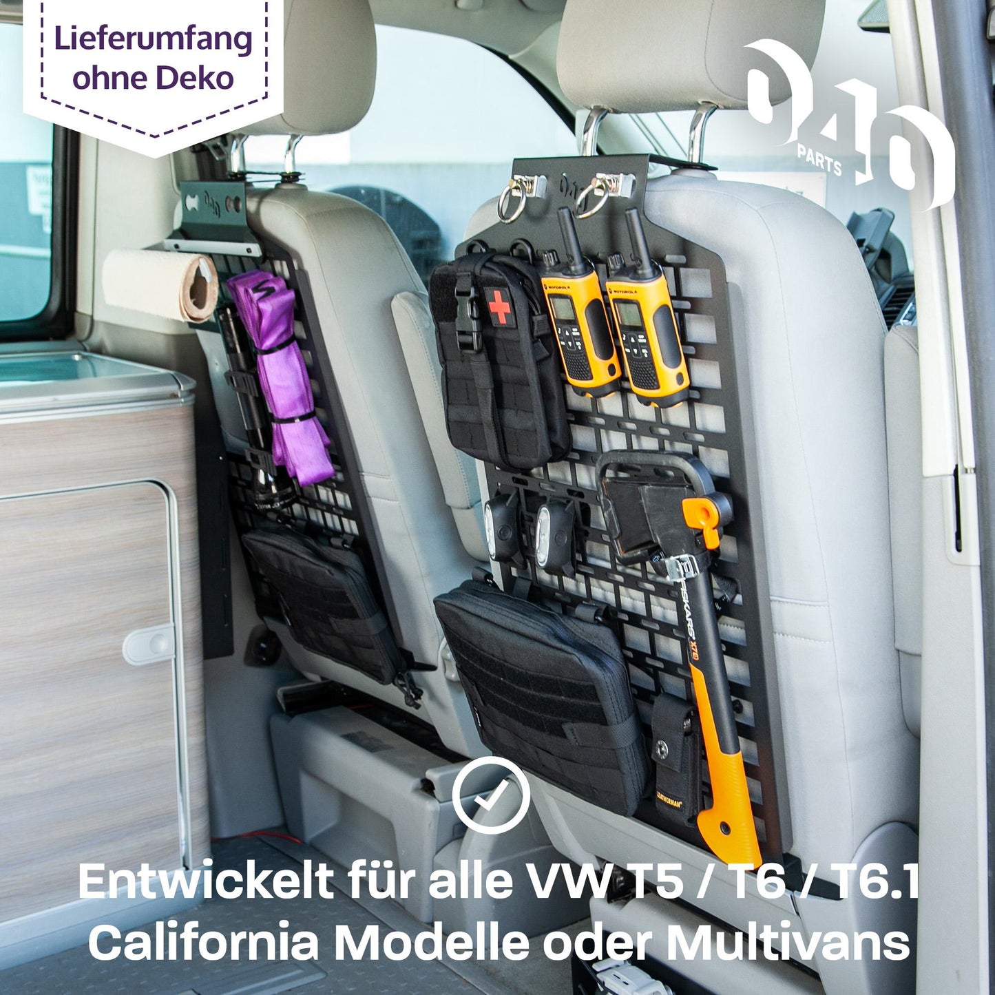B-Ware: 040 parts Molle Board für den Fahrersitz im California Ordnungshelfer Equipmenthalter tool board für VW T5 T6 T6.1 California