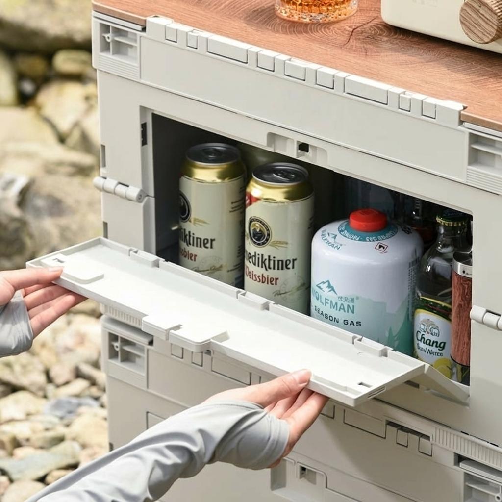 040Parts Boîte Pliante 30L pliable grise  caisse de transport empilable avec couvercle rabattable organisateur de coffre boîte de rangement pliable